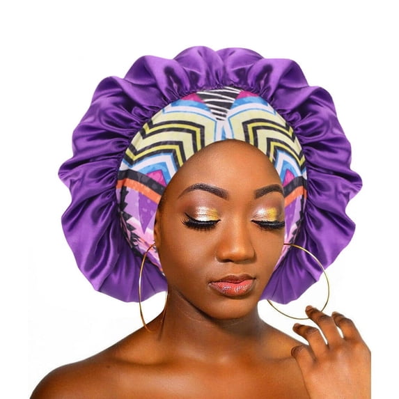CNJKEHIUV Under 6$ Hot Sales Summer Sales New Elastic Headband Satin Bonnet Hat Sleep Cap Women Beauty Salon Purple One Size
