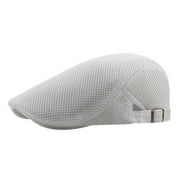 CNJKEHIUV Under 7$ Hot Sales Summer Sales Men Breathable Mesh Summer Hat Newsboy Beret Ivy Cap Cabbie Flat Cap White