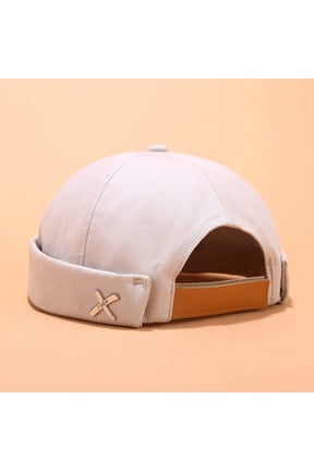 Under 7$ Hot Sales Summer Sales Men Women Hat Cap Casual Sailor Mechanic Brimless Solid Color Hat Beige One Size