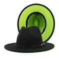 thumbnail image 1 of CNJKEHIUV Under 7$ Hot Sales Summer Sales Two Tone Wide Fedora Hat Panama Hat Casual Jazz Hats For Men Women Green One Size, 1 of 3