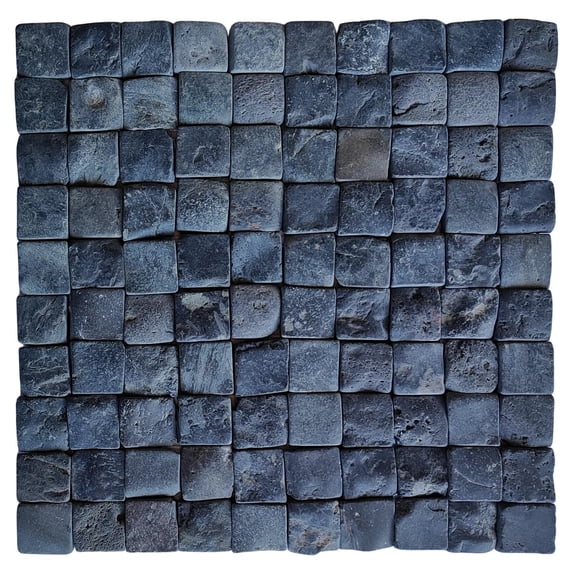 CNK Tile Alor Black Pebble Square Mosaic Tile 1x1
