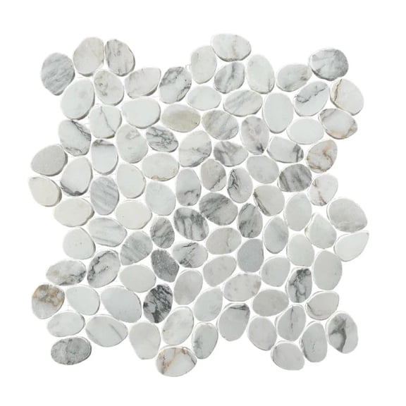 CNK Tile Calacatta Mini Sliced Marble Mosaic Tile