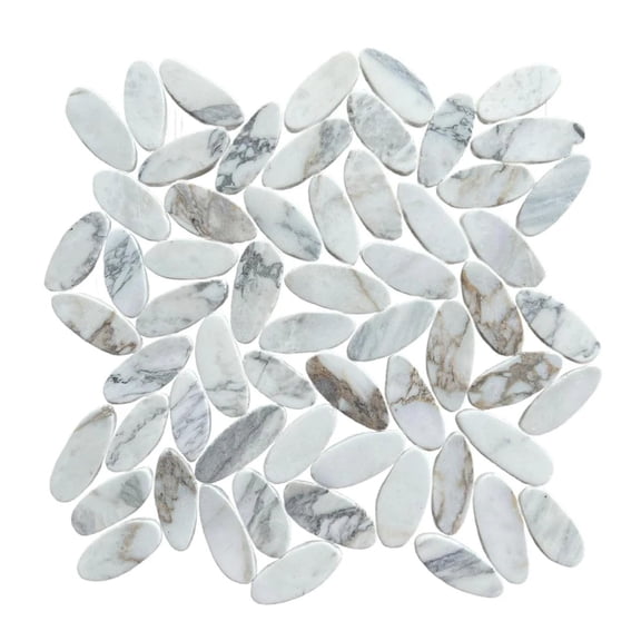 CNK Tile Calacatta Sliced Oval Ellipse Marble Mosaic Tile