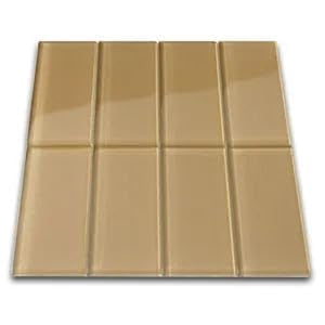 CNK Tile Champagne Glass Subway Tile 3" x 6" Stain-Resistant 8mm Thick Durable Glass for Kitchen Backsplash, Bathroom Walls, Home Decor & More