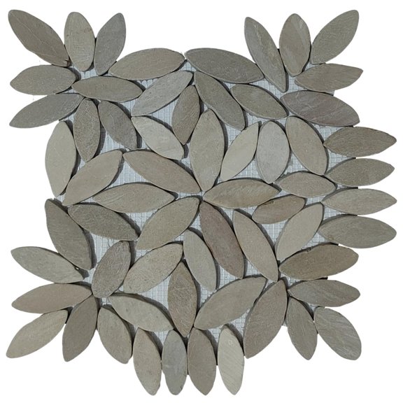 CNK Tile Java Tan Flower Pebble Stone Mosaic Tiles