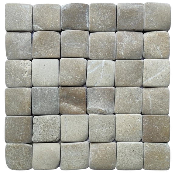 CNK Tile Java Tan Pebble Square Mosaic Tile 2x2