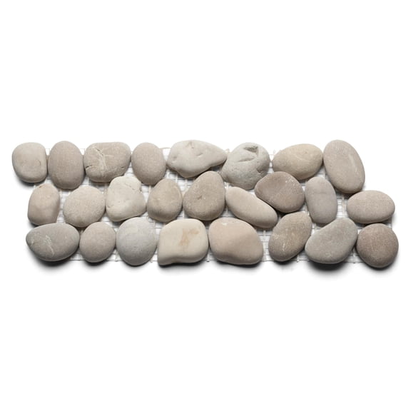 CNK Tile Java Tan Pebble Tile Border - 12" x 4" Unpolished Natural Stone Mosaic for Bathroom Kitchen Backsplashes Floors Walls and Outdoor Patios - Durable Easy Installation Eco-Friendly - Pack of 1