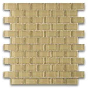 CNK Tile Khaki 1x2 Mini Glass Subway Tile