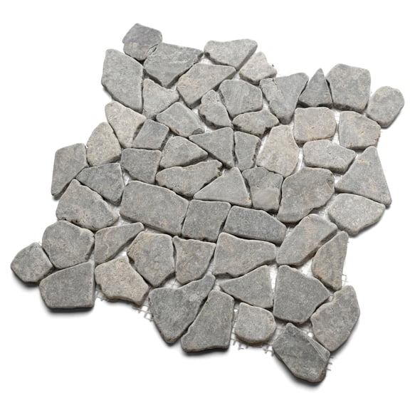 CNK Tile Stone Grey Mosaic Tile 12" x 12" Unpolished Natural Pebble Tile for Bathroom Kitchen Backsplash Flooring & Wall Decor Durable Eco-Friendly Easy Installation Unique Variations Pack of 1