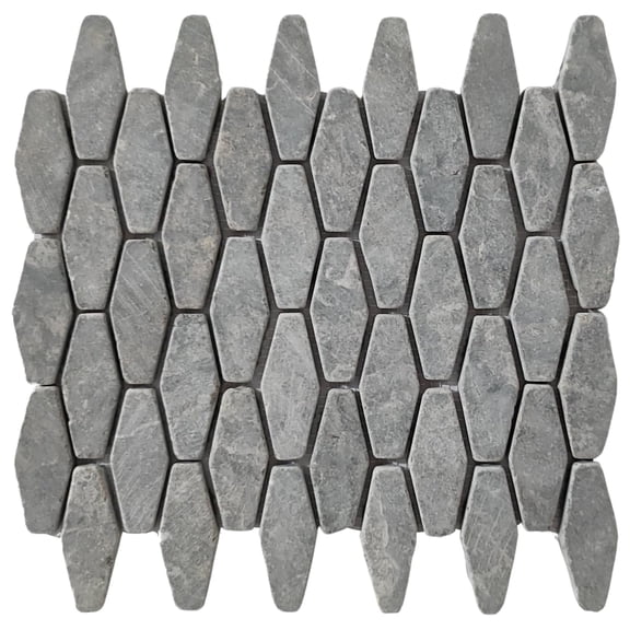 CNK Tile Stone Grey Small Elongated Hexagon Marble Mosaic Tile