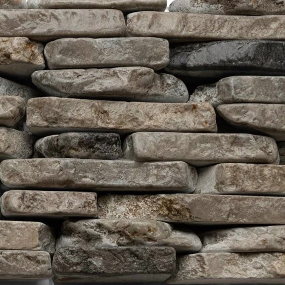 CNK Tile Stone Grey Standing Mosaic Tile - 4" x 12" Hand-Selected River Stones for Rustic Bathroom Kitchen Backsplash and Home Decor - Durable Eco-Friendly Easy Glue-Down Installation - Pack of 1