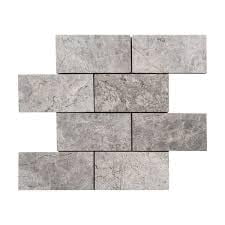 CNK Tile Stone Grey Subway 3x6 Marble Mosaic Tile