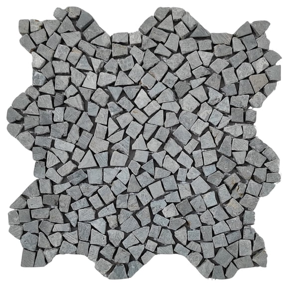 CNK Tile Stone Light Grey Mini Tumbled Marble Mosaic Tile