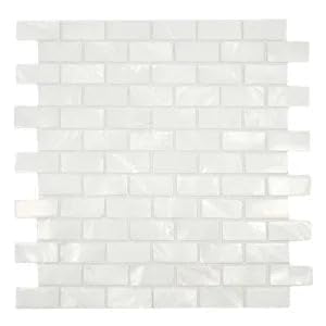 CNK Tile White 1x2 Pearl Shell Tile