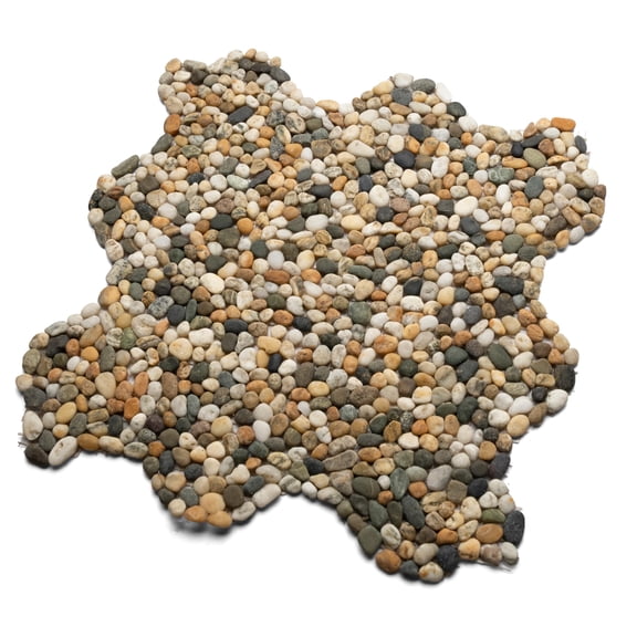 CNK Tile Yellow Gold Mixed Mini Pebble Tile - 12" x 12" Polished Natural Stone for Shower Walls Kitchen Backsplash Countertops & Feature Walls - Durable Elegant Easy Installation - Pack of 1