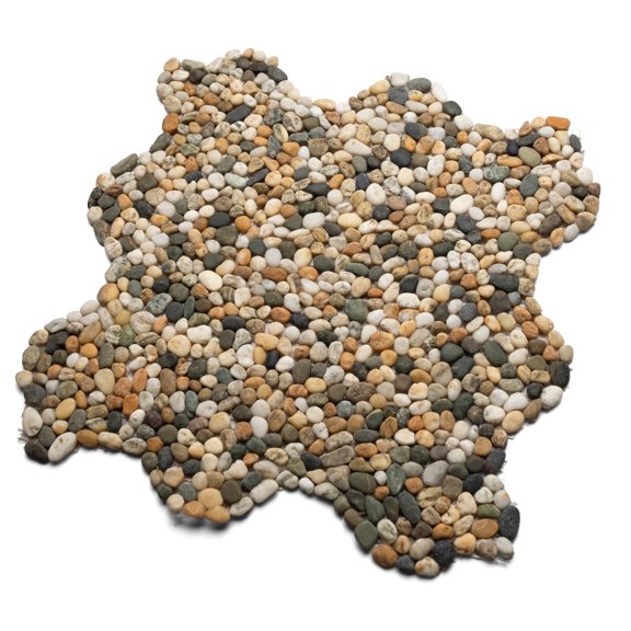 CNK Tile Yellow Gold Mixed Mini Pebble Tile - 12" x 12" Polished Natural Stone for Shower Walls Kitchen Backsplash Countertops & Feature Walls - Durable Elegant Easy Installation - Pack of 1
