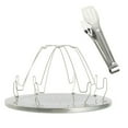 thumbnail image 1 of CNKOO 2Pcs Kitchen Stainless Steel Anti-Scald Bread Steak Clip - Porous Foldable Stainless Steel Portable Cookware Rack Bread for Traveling Outdoor Party Room Cooker BBQ, 1 of 5