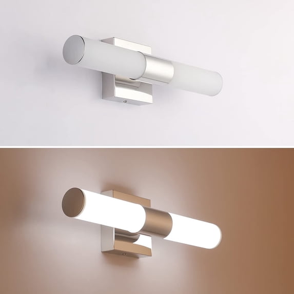 CNKOO 40CM Bathroom Front Mirror Vanity LED Fixture Light Modern Acrylic Toilet Wall Lamp (White)