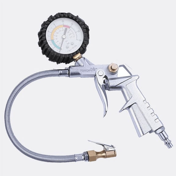 CNKOO Automobile High-precision Tire Pressure Gun Barometer, Pressure Gauge, 250 PSI Air Chuck And Compressor Accessories Heavy Duty With Rubber Hose And Quick Connect Coupler