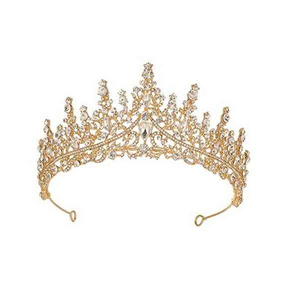 CNKOO Baroque Wedding Crowns Gold Rhinestone Bridal Crown and Tiara Crystal Bride Crown Prom Costume Party Hair Accessorise for Women and Girls