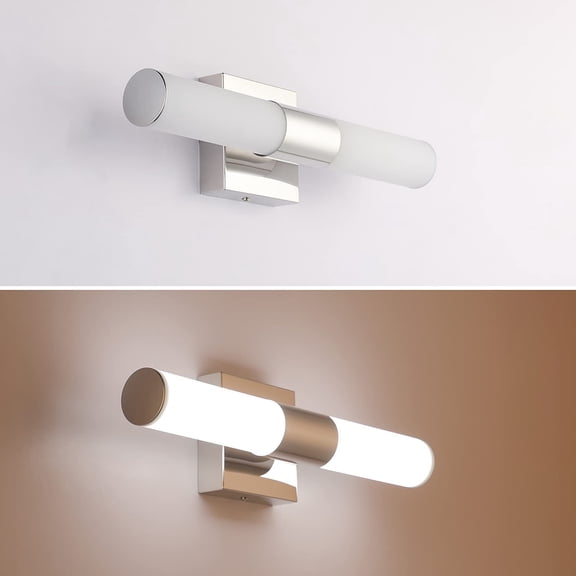 CNKOO Bathroom Vanity Light Fixture, 25CM 12W Chrome LED Mirror Lights for Bathroom Wall Sconces Bar Lighting(White Light)