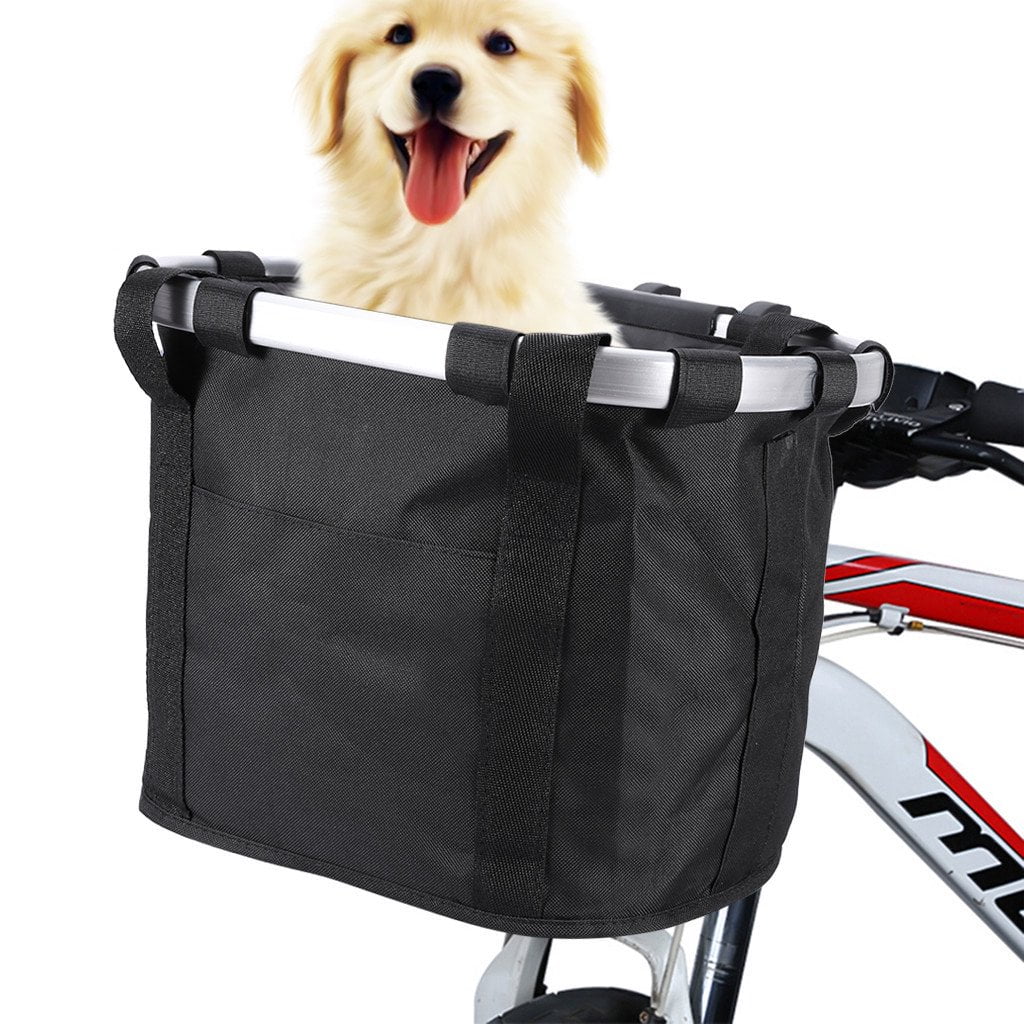 CNKOO Bicycle Front Basket, Removable Waterproof Bike Basket, Pet special car basket Black