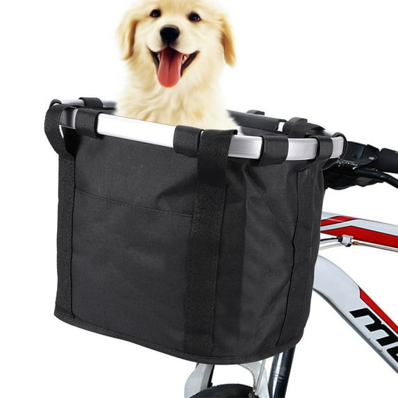 CNKOO Bicycle Front Basket, Removable Waterproof Bike Basket, Pet special car basket Black