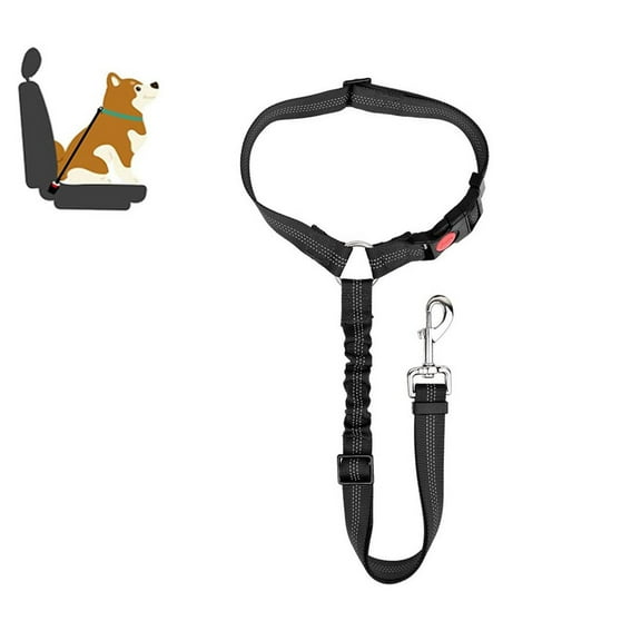 CNKOO Dog Seat Belt for Cars,Pet Car Headrest Restraint with Shock Absorbing Bungee and Reflective Threads,Nylon Adjustable Dog Seat Belt