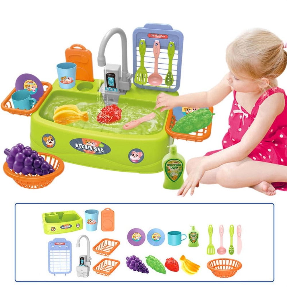 CNKOO Faucet Rotates The Water Function Kids Kitchen Sink Toys Electric