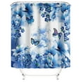 thumbnail image 1 of CNKOO Flower Butterfly Shower Curtain Royal Blue Butterflies Spring Nature Dream Fantasy Gargen Home Fabric Bathroom Curtains Decor Set(71 x 71Inch), 1 of 5
