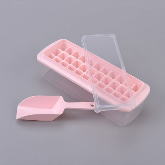 CNKOO Ice Cube Tray With Lid and Bin 33 Nugget Food-grade Silicone Ice Tray, Flexible Ice Cube Molds Comes with Ice Container Bucket, Scoop and Cover