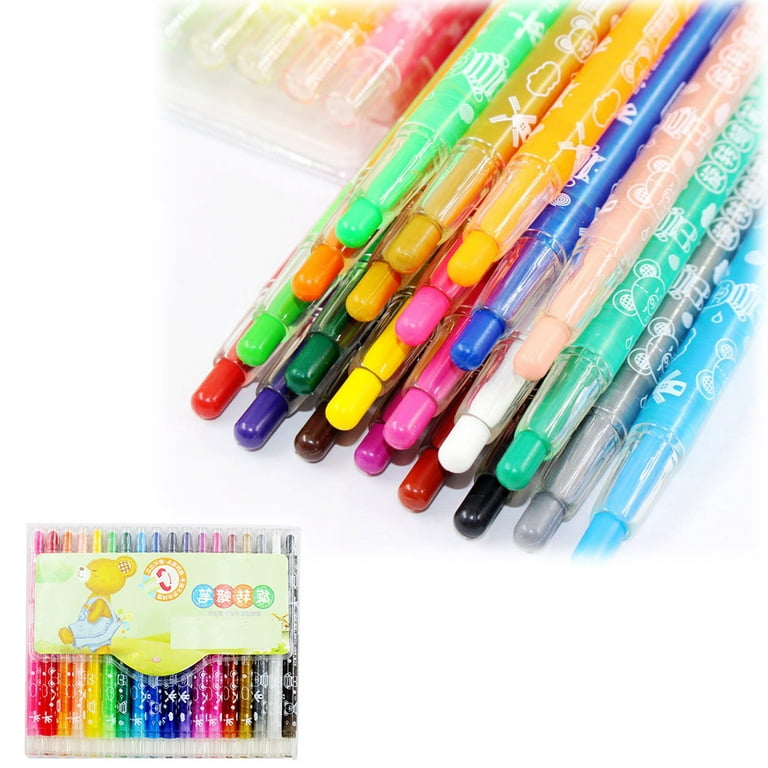CNKOO Kids Gel Crayons 18 Colors Washable Non Toxic Crayons Easy to Hold  Silky Large Crayons for Toddlers Kids Children Art Coloring with Handy
