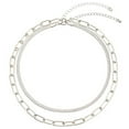thumbnail image 1 of CNKOO Link Layered Necklace Sliver Layering Paperclip Chain Choker for Women, 1 of 5