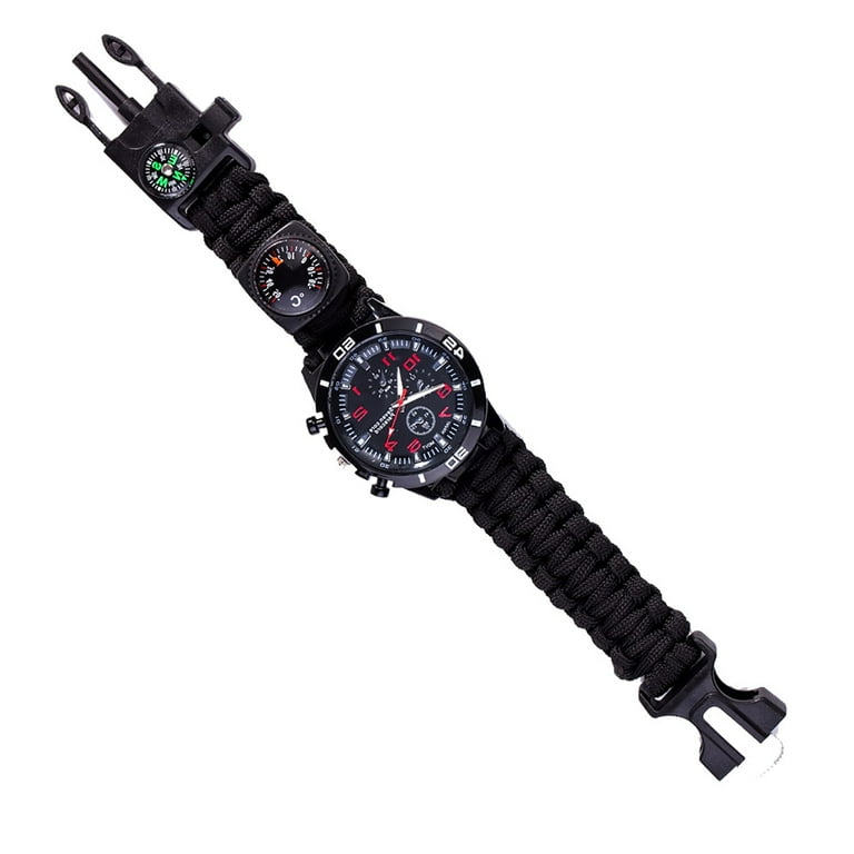 CNKOO Military Tactical Watch for Men Multifunctional Outdoors Survival Watches with Compass and Thermometer Watch Bracelets with Outdoor Army Gear Walmart