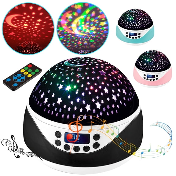 CNKOO Night Light Projector of Stars and Moons with Music&Timer Remote Control Projection Lamp for Kids Rotating Kids Night Lights for Bedroom, Sleep Helper and Giftable for Girls Boys Babies