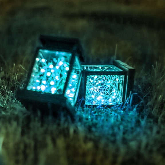 CNKOO Outdoor Solar Lights Hanging Lantern, Dusk to Dawn Solar Garden Lights for Patio Landscape Courtyard, Warm White, 2 Pack, Warm White