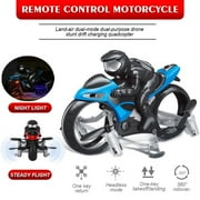 CNKOO RC Cars,Flying Motorcycle RC Drone Land Air Motorcycle Aircraft Remote Control Four-axis Drone 360°Stunt Roll Racing Motorcycle Kids Flying Toys 2.4G RC Drone for Children, Boys Girls