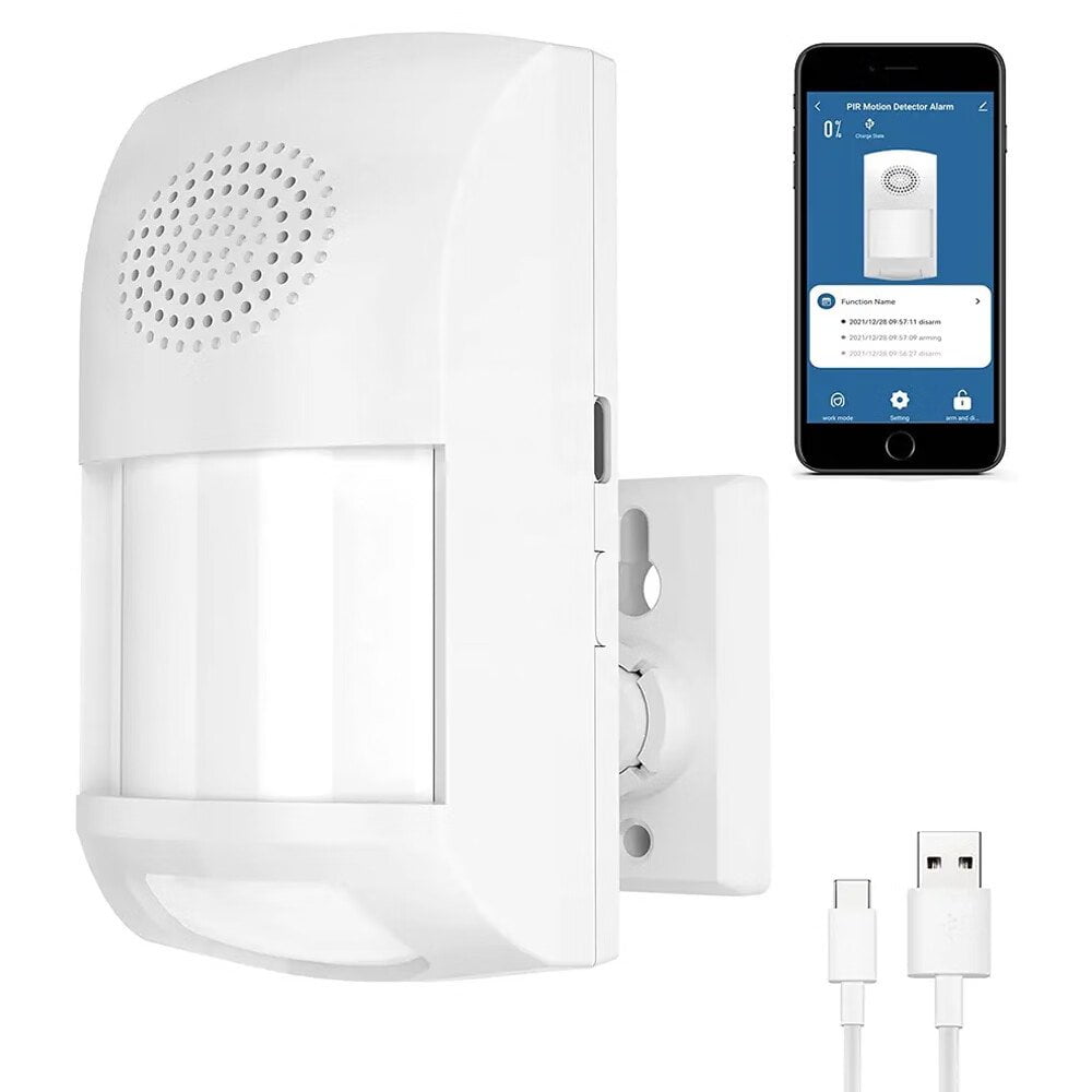 CNKOO Smart Motion Sensor WiFi Wireless Security Alarm App Alerts Home Security with 4 Alarm