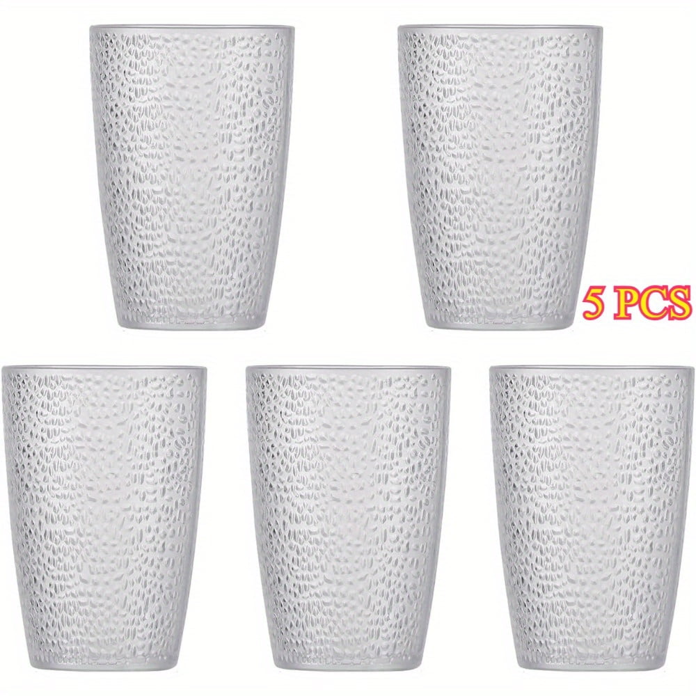 CNKOO Stackable Hammered Plastic Tumbler Acrylic Glasses Set of 5 ...