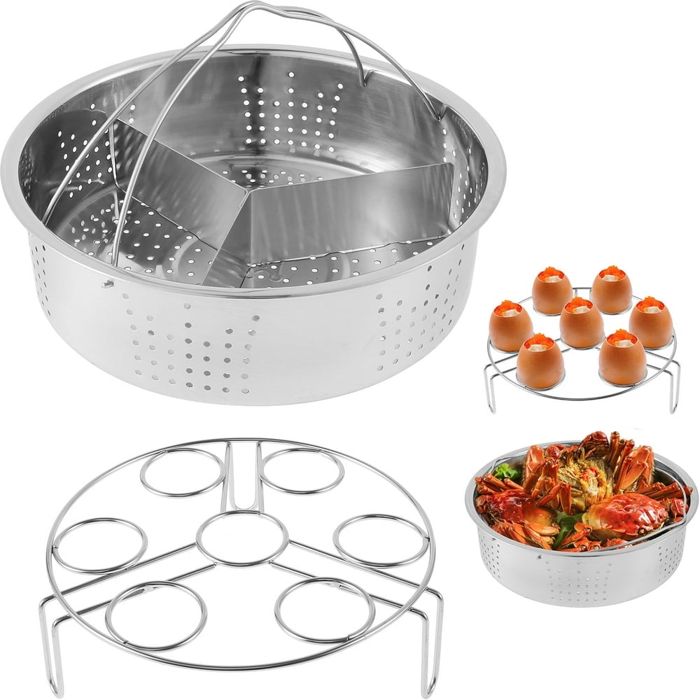 CNKOO Steamer Basket Fast Steaming Grid Baskets Divider with Egg Steam