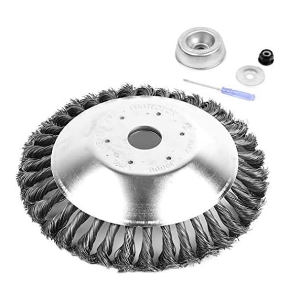 CNKOO Steel Wire Cutter Trimmer Head 6 Inch, Unbreakable Lawn Mower Head, String Trimmer Replacement Blade for Weed Eater Head Rust Removal Cleaning Brush Tool