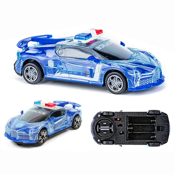 CNKOO Toy Cars for Kids Toddlers Boys Girls Age 2 3 4-6 Year Old,360 Rotation Light-Up Police Car, Gift - Electric Car with Bright Flashing 4D Lights & Real Siren Sounds
