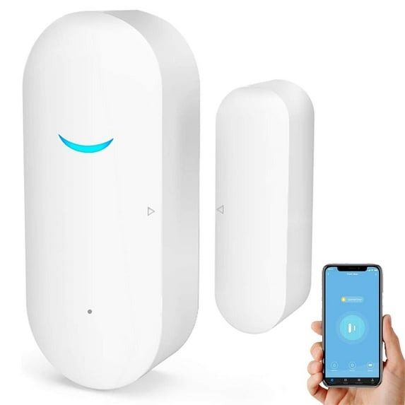 CNKOO WiFi Door and Windows Sensor Magnets Smart Phone APP Control Doorbell Compatible with Alexa Google Assistant,Wireless Security Alarm Door Open Chime for Home Bussiness Burglar Alert