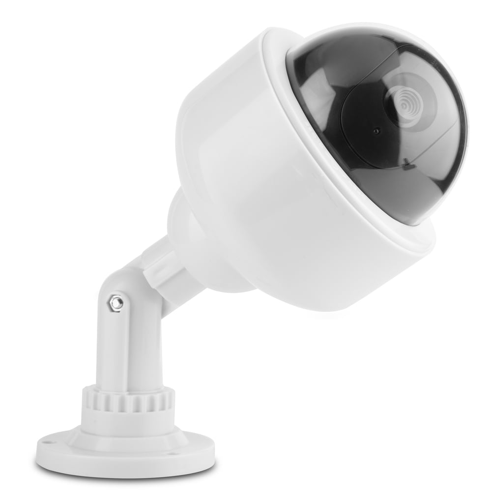 CNMF Dummy Security Camera Dome Shape Blinking Fake Security Camera 360 Rotation Camera,White