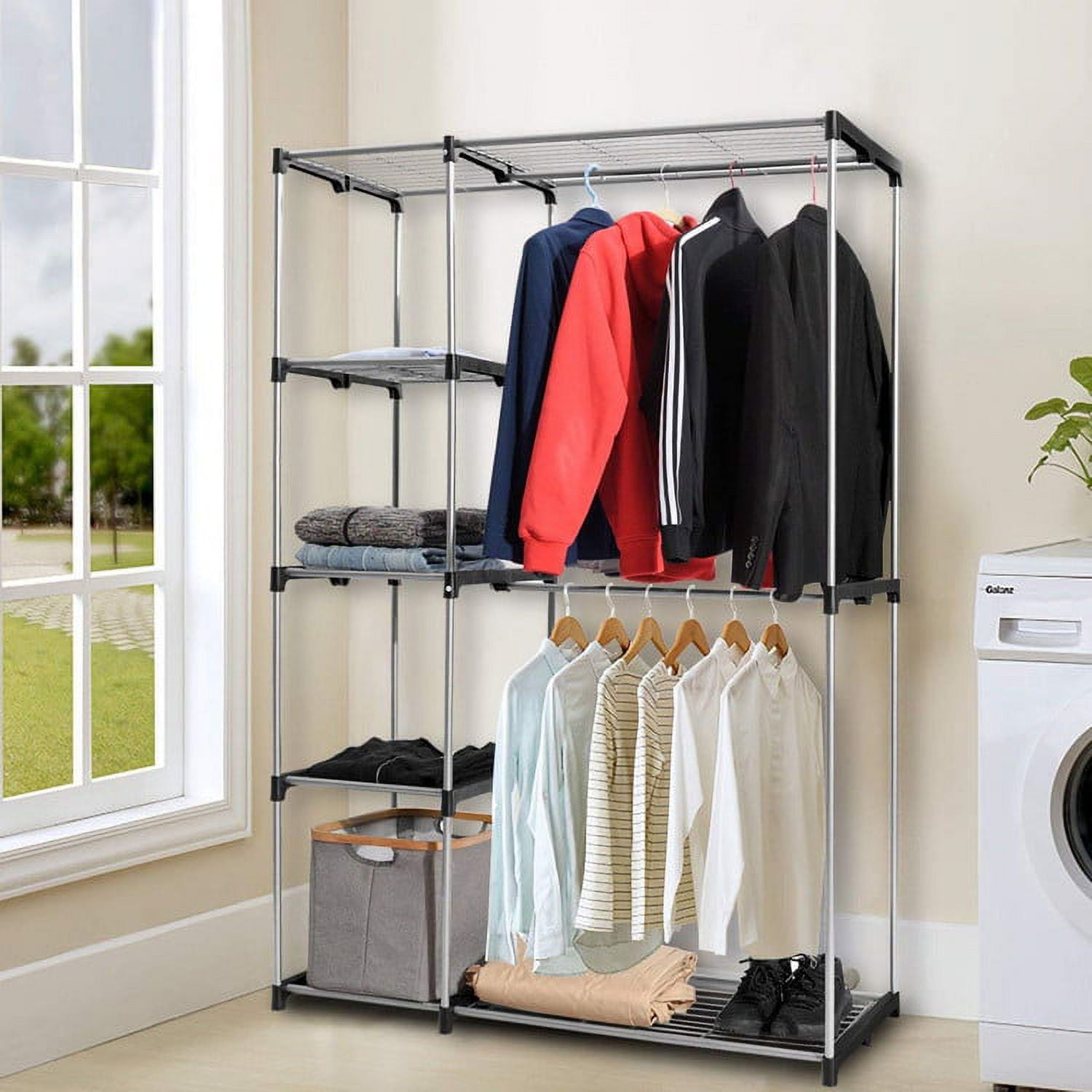 New Dorm Bedroom Garment Clothes Holders Storage Closet Hanger Metal Shoe  Rack