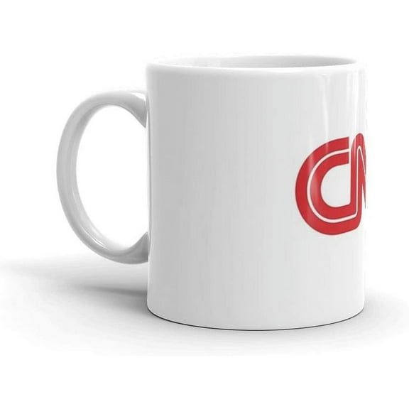CNN sticker 11 Oz White Ceramic.11 Oz Coffee Mugs With Easy-Grip Handle, Suitable For Hot And Cold Drinks. Can Be Used For Home And Office.