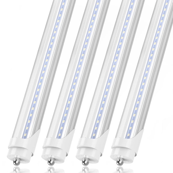 CNSUNWAY 8FT T8 LED Tube Lights, 50W 5000K Daylight 5400LM, Single Pin FA8 LED Bulbs Ballast Bypass, Clear Cover, 8-Pack