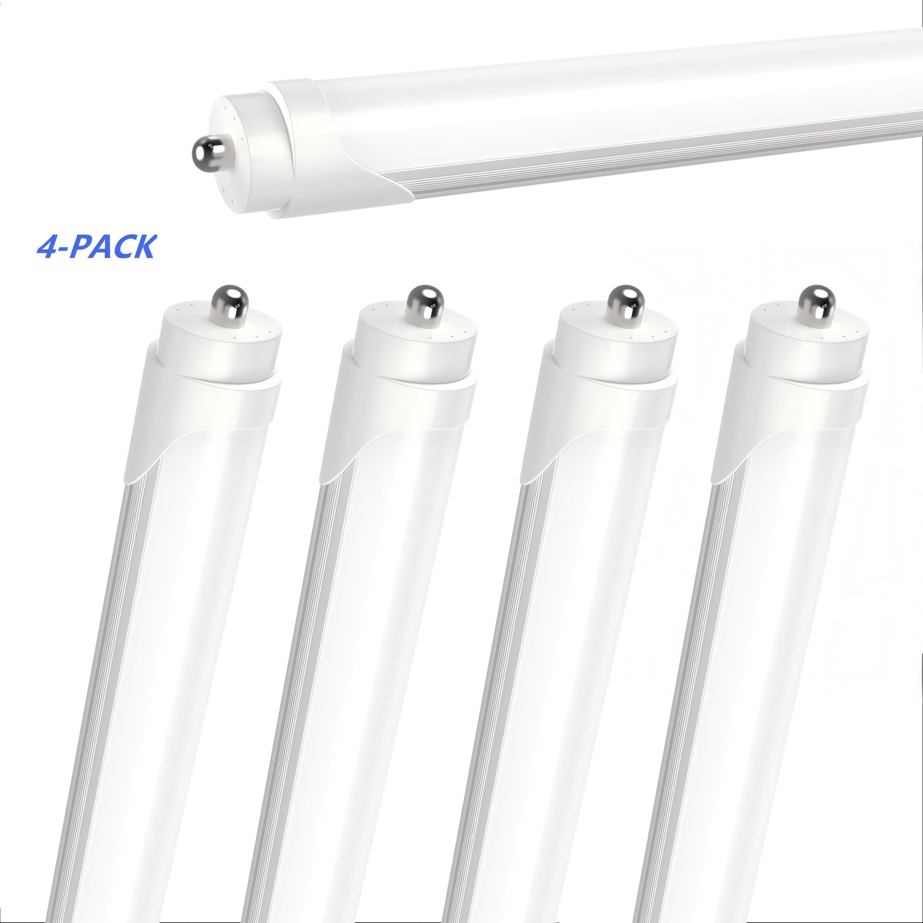 CNSUNWAY T8 LED Tube Light Bulbs 8FT, Single Pin Fa8, 50W 5400LM Daylight White, Frosted 4-Pack