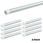 CNSUNWAY 8FT T8 LED Tube Light Bulbs D Shape, 90W 11700LM Single Pin Fa8, 6000K Cool, 8-Pack