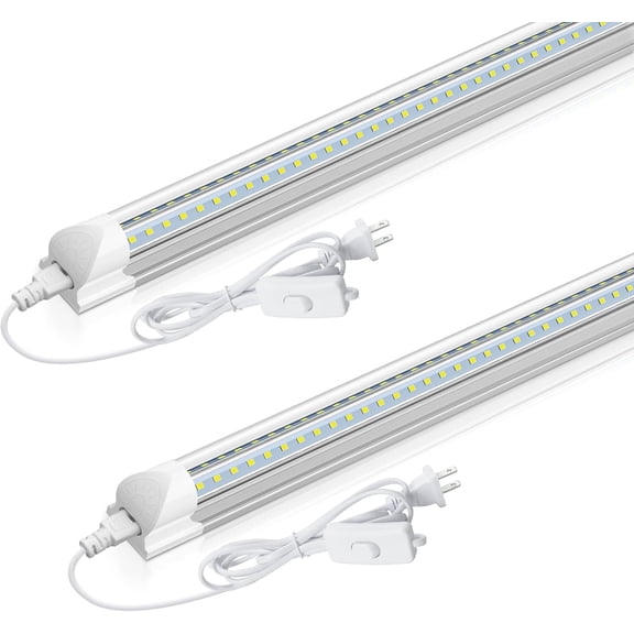 CNSUNWAY LED Shop Light 2FT, 22W 3300LM 6500K, V-Shape T8 LED Tube Lights | Ceiling and Utility Shop Lights, Linkable Light Fixture for Workshop, Garage, Workbench, Warehouse, ETL Listed (2 Pack)